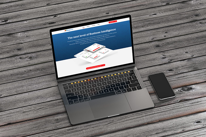 StoryChart website on a laptop